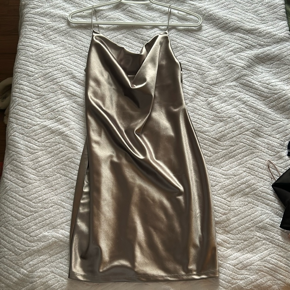 Short silver tight dress